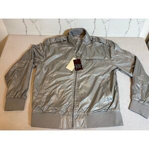 Regal Wear Mens Bomber Jacket Silver‎ Grey Metallic Zip Up 3XL NEW With tags